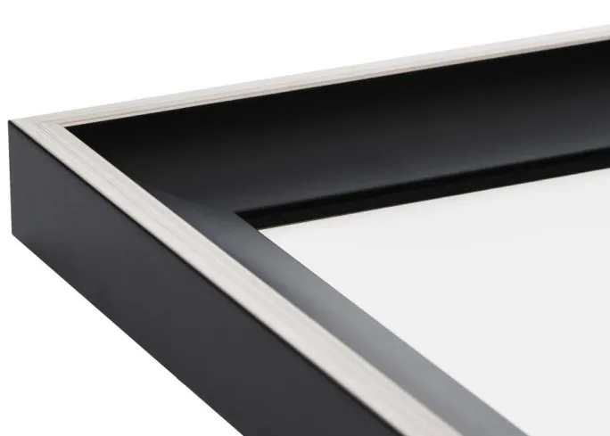 Ramme Öjaren Sort-Sølv 60x80 cm - Passepartout Hvid 50x65 cm