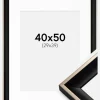 Ramme Öjaren Sort-Sølv 40x50 cm - Passepartout Hvid 30x40 cm