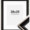 Ramme Öjaren Sort-Sølv 28x35 cm - Passepartout Hvid 8x10 inches