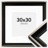Ramme Öjaren Sort-Sølv 30x30 cm - Passepartout Hvid 20x20 cm