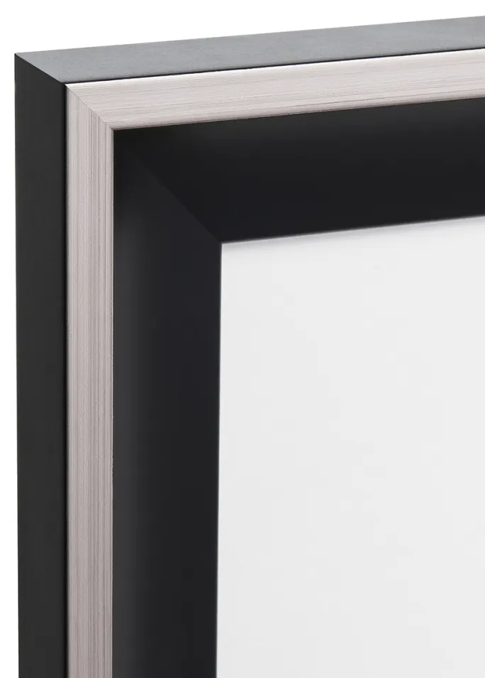 Ramme Öjaren Sort-Sølv 40x60 cm - Passepartout Hvid 32,9x48,3 cm (A3+)
