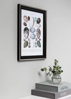 Ramme Öjaren Sort-Sølv 40x60 cm - Passepartout Hvid 32,9x48,3 cm (A3+)