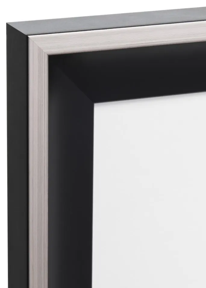 Ramme Öjaren Sort-Sølv 70x100 cm - Passepartout Sort 62x85 cm