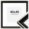 Ramme Öjaren Sort-Sølv 40x40 cm - Passepartout Hvid 10x10 inches