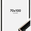 Ramme Öjaren Sort-Sølv 70x100 cm - Passepartout Hvid 62x85 cm