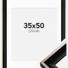 Ramme Öjaren Sort-Sølv 35x50 cm - Passepartout Hvid 30x35 cm