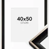 Ramme Öjaren Sort-Sølv 40x50 cm - Passepartout Hvid 28x35 cm