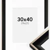 Ramme Öjaren Sort-Sølv 30x40 cm - Passepartout Hvid 20x28 cm