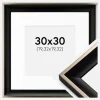 Ramme Öjaren Sort-Sølv 30x30 cm - Passepartout Hvid 8x8 inches