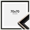 Ramme Öjaren Sort-Sølv 70x70 cm - Passepartout Hvid 60x60 cm