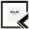 Ramme Öjaren Sort-Sølv 40x40 cm - Passepartout Hvid 25x25 cm