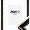 Ramme Öjaren Sort-Sølv 30x40 cm - Passepartout Hvid 18x27 cm