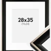 Ramme Öjaren Sort-Sølv 28x35 cm - Passepartout Hvid 20x25 cm
