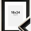 Ramme Öjaren Sort-Sølv 18x24 cm - Passepartout Hvid 13x18 cm