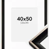 Ramme Öjaren Sort-Sølv 40x50 cm - Passepartout Hvid 27x35 cm