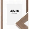 Ramme Juno Grå 40x50 cm - Passepartout Hvid 27,5x37 cm