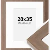 Ramme Juno Grå 28x35 cm - Passepartout Hvid 7x10 inches