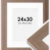 Ramme Juno Grå 24x30 cm - Passepartout Hvid 7x9 inches