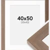 Ramme Juno Grå 40x50 cm - Passepartout Hvid 31x41 cm