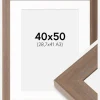Ramme Juno Grå 40x50 cm - Passepartout Hvid 29,7x42 cm