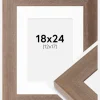 Ramme Juno Grå 18x24 cm - Passepartout Hvid 13x18 cm