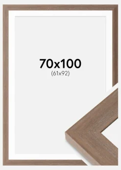 Ramme Juno Grå 70x100 cm - Passepartout Hvid 62x93 cm