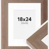 Ramme Juno Grå 18x24 cm - Passepartout Hvid 13x17 cm
