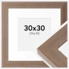 Ramme Juno Grå 30x30 cm - Passepartout Hvid 20x20 cm