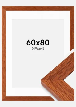 Ramme Juno Kirsebær 60x80 cm - Passepartout Hvid 50x65 cm