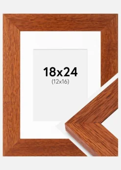 Ramme Juno Kirsebær 18x24 cm - Passepartout Hvid 13x17 cm