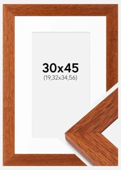 Ramme Juno Kirsebær 30x45 cm - Passepartout Hvid 8x14 inches