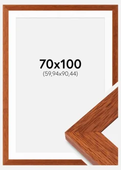 Ramme Juno Kirsebær 70x100 cm - Passepartout Hvid 24x36 inches