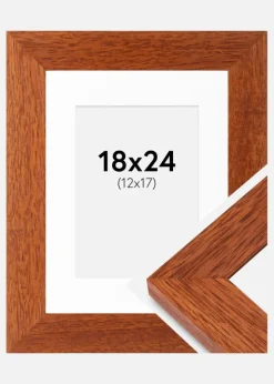 Ramme Juno Kirsebær 18x24 cm - Passepartout Hvid 13x18 cm