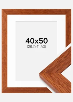 Ramme Juno Kirsebær 40x50 cm - Passepartout Hvid 29,7x42 cm