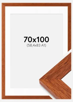 Ramme Juno Kirsebær 70x100 cm - Passepartout Hvid 59,4x84 cm