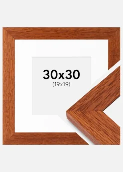 Ramme Juno Kirsebær 30x30 cm - Passepartout Hvid 20x20 cm