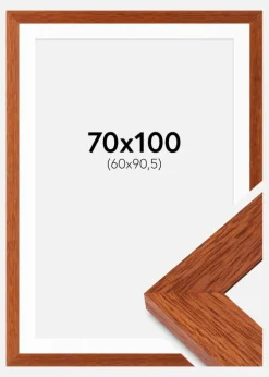 Ramme Juno Kirsebær 70x100 cm - Passepartout Hvid 61x91,5 cm