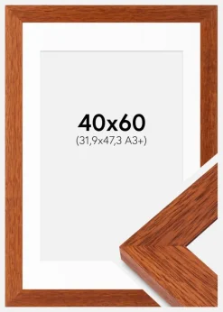 Ramme Juno Kirsebær 40x60 cm - Passepartout Hvid 32,9x48,3 cm