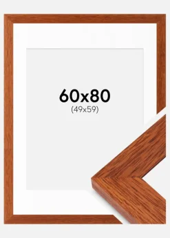 Ramme Juno Kirsebær 60x80 cm - Passepartout Hvid 50x60 cm