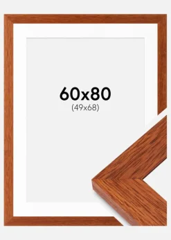 Ramme Juno Kirsebær 60x80 cm - Passepartout Hvid 50x69 cm