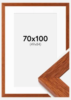 Ramme Juno Kirsebær 70x100 cm - Passepartout Hvid 50x85 cm