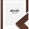 Ramme Juno Teak 40x50 cm - Passepartout Hvid 31,5x40 cm
