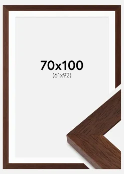 Ramme Juno Teak 70x100 cm - Passepartout Hvid 62x93 cm