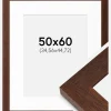 Ramme Juno Teak 50x60 cm - Passepartout Hvid 14x18 inches