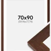 Ramme Juno Teak 70x90 cm - Passepartout Hvid 24x31 inches