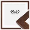 Ramme Juno Teak 60x60 cm - Passepartout Hvid 20x20 inches
