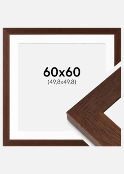 Ramme Juno Teak 60x60 cm - Passepartout Hvid 20x20 inches