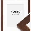 Ramme Juno Teak 40x50 cm - Passepartout Hvid 27,5x37 cm