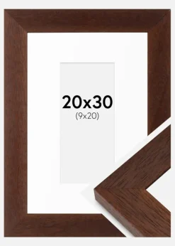 Ramme Juno Teak 20x30 cm - Passepartout Hvid 10x21 cm