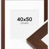 Ramme Juno Teak 40x50 cm - Passepartout Hvid 30x41 cm